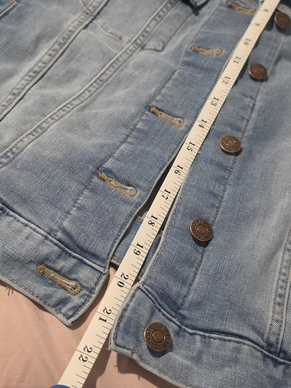 Calvin Klein Jeans Light Wash Blue Denim Jacket - Picture 7 of 7